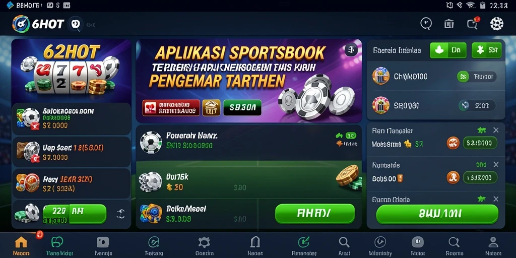 Screenshot gameplay 62HOT menunjukkan antarmuka sportsbook yang menarik.