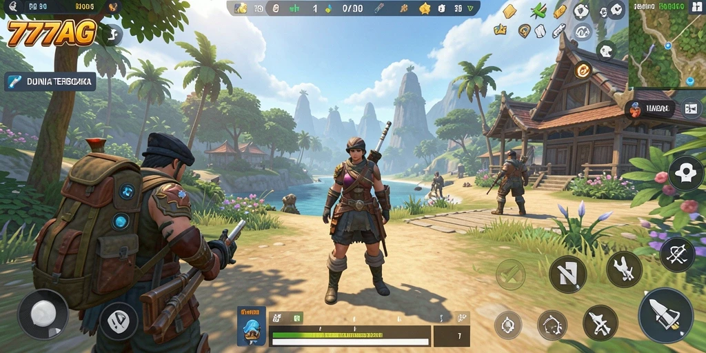 Screenshot gameplay 777AG yang menampilkan petualangan seru di dunia terbuka.