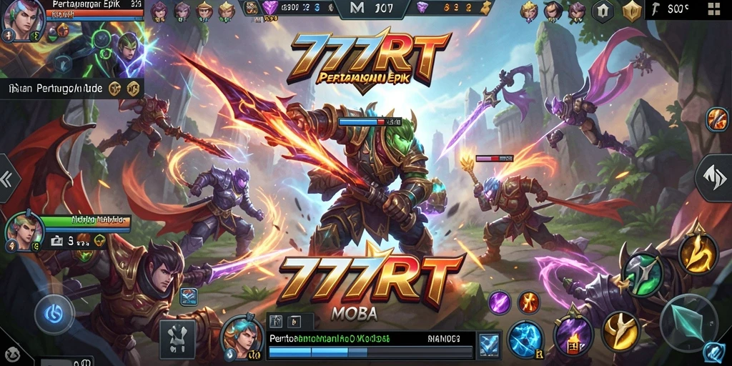 Tangkapan layar menampilkan pertempuran seru dalam permainan MOBA.