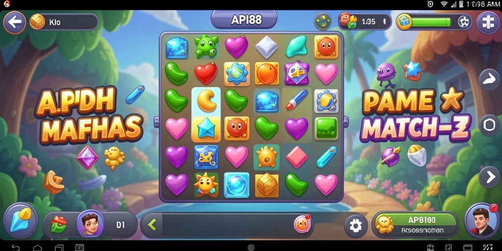 Screenshot menampilkan gameplay seru dalam permainan Match-3.