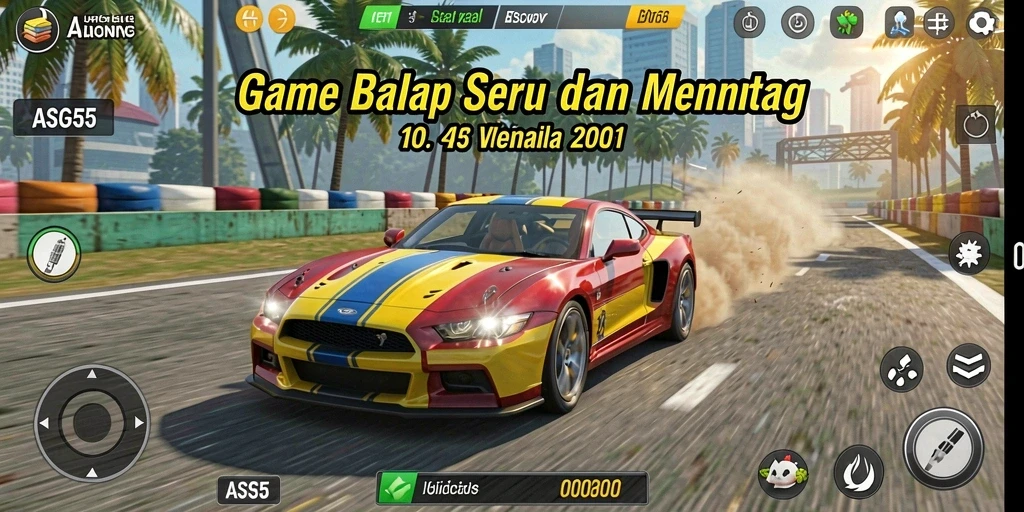 Tampilan gameplay balap yang mendebarkan di ASG55.