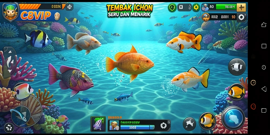 Screenshot menampilkan gameplay seru Tembak Ikan C8VIP.