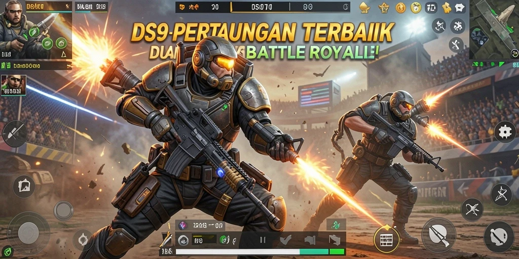 Tampilan permainan DS99 dengan aksi Battle Royale yang mendebarkan.