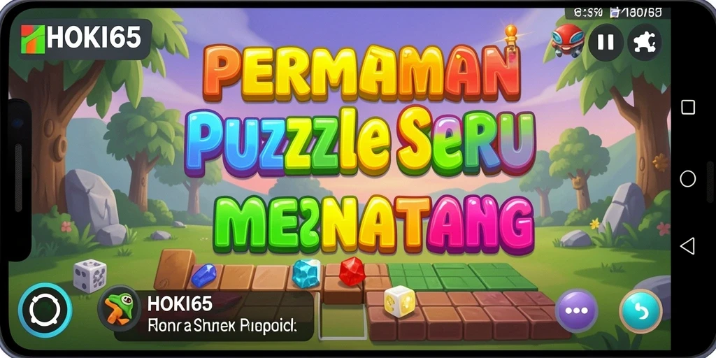 Tampilan gameplay HOKI65 yang penuh warna dan menantang.