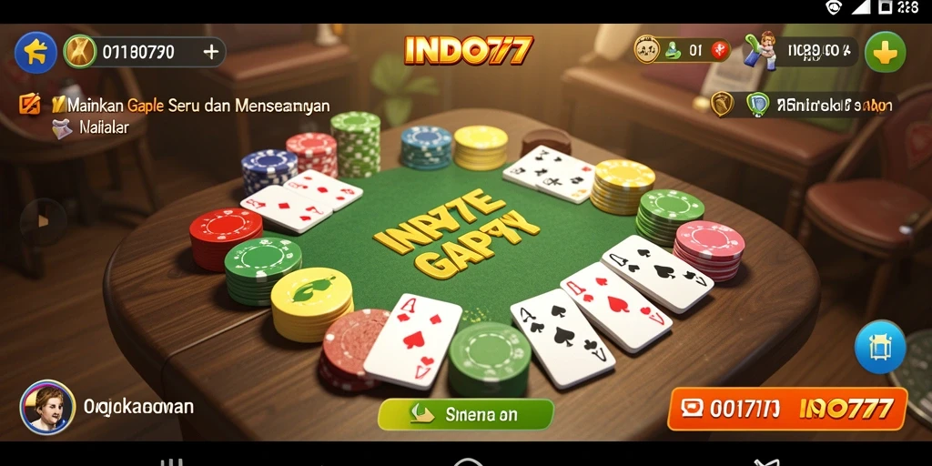 Tampilan gameplay Gaple yang seru dan interaktif di INDO777.