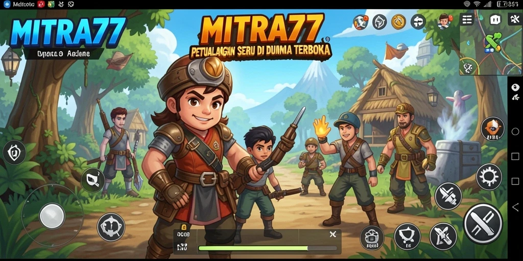 Tampilan gameplay seru di dunia terbuka MITRA77 dengan eksplorasi yang mendalam.