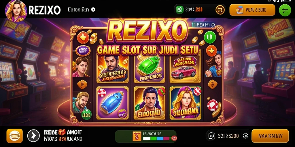 Screenshot utama menunjukkan gameplay menakjubkan dari REZIXO Slot.