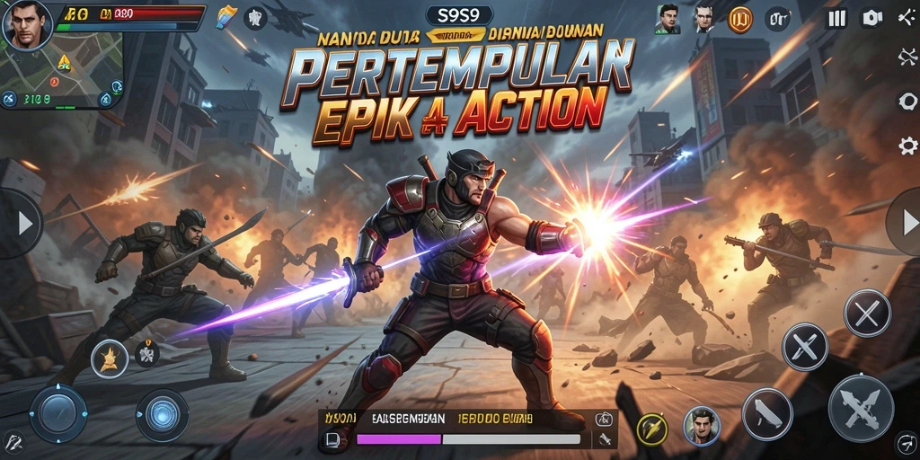 Tampilan aksi seru dalam gameplay S9S9 dengan pertarungan yang mendebarkan.
