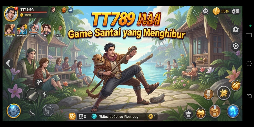 Tampilan gameplay santai TT789 yang penuh warna.