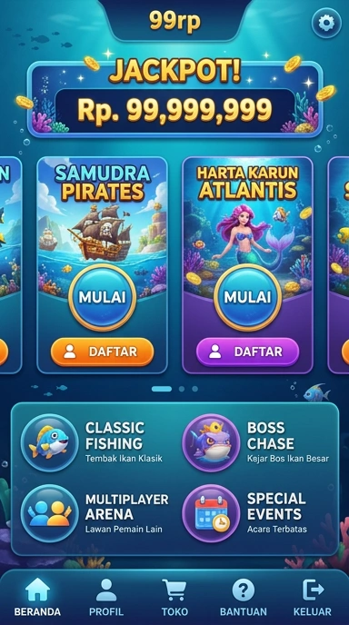 Tampilan utama aplikasi 99rp yang menarik dan intuitif.